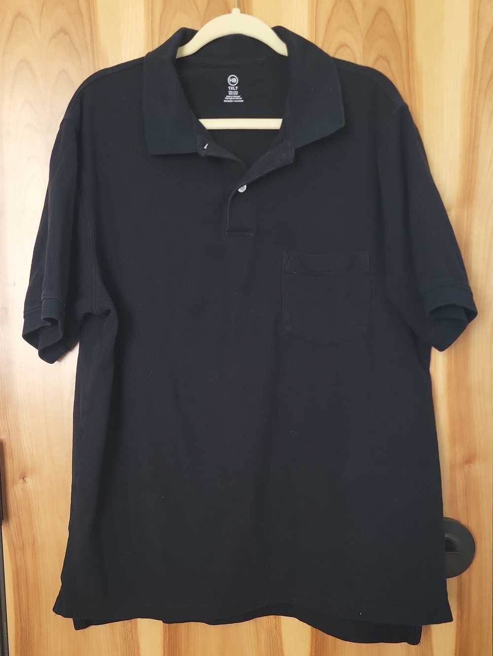 HB Men's Black Polo Shirt with Pocket